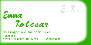 emma kolcsar business card